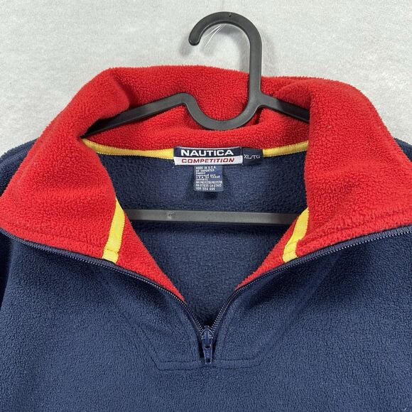 Vintage Nautica Competition Nautech 1/4 Zip Fleece Size XL Embroidered USA Made - Picture 8 of 15